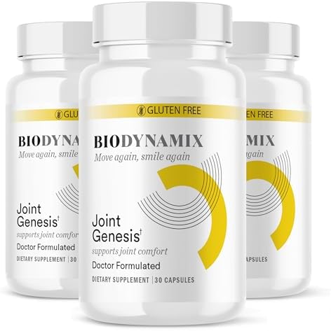 Joint Genesis, Joint Support Formula, Promotes Joint Function, Comfort, and Flexibility, 30-Day Supply, 3 Pack by BIODYNAMIX