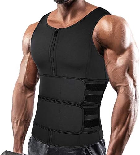 SHAPERIN Men Neoprene Sauna Zipper Waist Trainer Vest Tank Top Trimmer Body Shaper by SHAPERIN