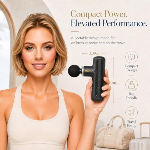 Hexa Mini Massage Gun Deep Tissue, Portable Muscle Massager, Gray - Image 4