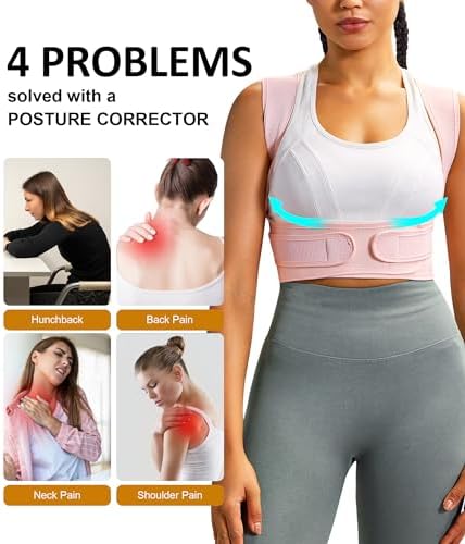 URSEXYLY Posture Corrector for Women and Men Adjustable Upper Back Brace Breathable Spine Support-Neck, Shoulder, Clavicle, Back Relief (XL/2XL, Pink) - Image 3
