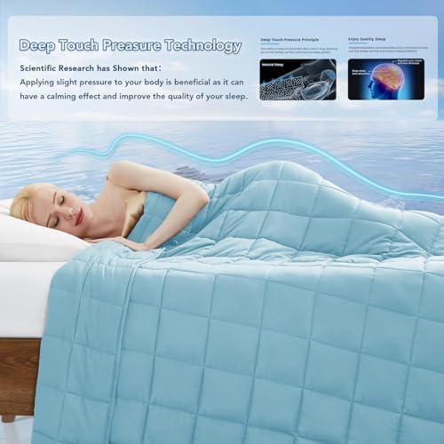 Topcee Weighted Blanket for Adults (20 lbs, 60" x 80") Queen Size Soft Cooling Heavy Blanket Sleeping, Apply to 190-210 lbs Body, Thick Breathable Blanket with Glass Bead, Easy Care - Image 3