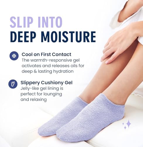 Dr. Frederick's Original Moisturizing Gel Socks, Lilac Leisure, 1 Pair - Image 4