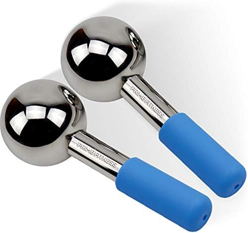 Ice Globes for Facials | Unbreakable Steel Cooling Roller | Cryo Sticks for Face | Massager for Face Neck & Eyes | Skin Care for Dark Circles, Puffiness, Wrinkles, Collagen Production (Blue) by PRIME+Fitness