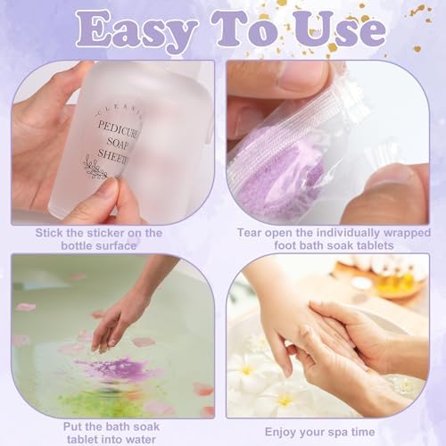 Pedicure Foot Spa Tablets 10 Oz Plastic Bath Salts Jar Foot Soak Tablets Manicure Soak Balls Softens Skin Botanicals Lavender Essential Oil Fast Dissolving Pedicure Supplies - Image 7