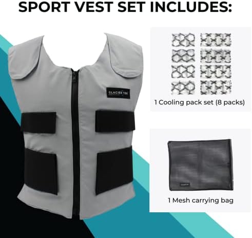 Glacier Tek Cool Vest Personal Cooling, 59 Degrees for 2.5 hours 8 Cool Packs, Recharge in 30 Minutes - Image 4
