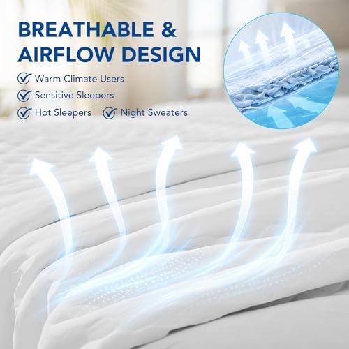 Deconovo Cooling Blanket Queen for Hot Sleepers, Lightweight Comforter - Image 6