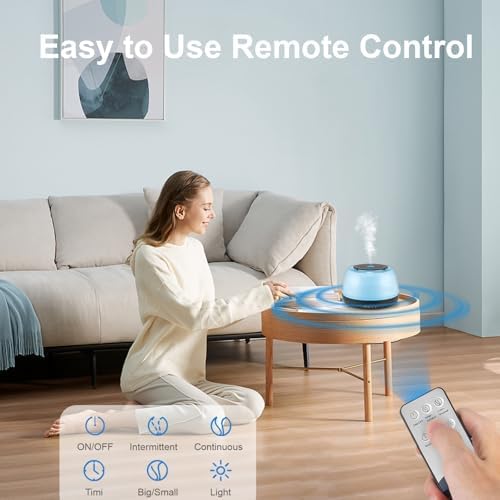 Marchred 300ML Essential Oil Diffuser - 8-Hour Aromatherapy with Remote Control, 7-Color LED Lights, 4 Timer Settings for Home - Image 3