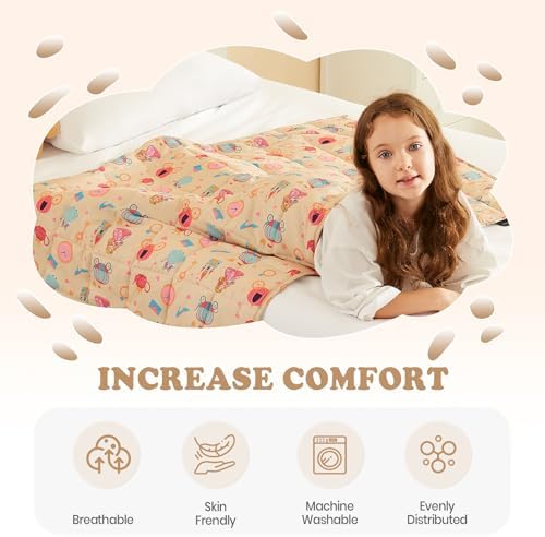 Weighted Blanket - 7 lbs Beige Princess Heavy Blanket - Small Size Breathable Lap Blanket(41"x60", 7 lbs) - Image 4