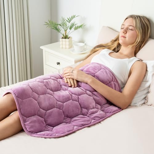 Wemore Weighted Lap Blanket 7lbs, 24"x29" Small Travel Blankets for Adults by WemoreDirect