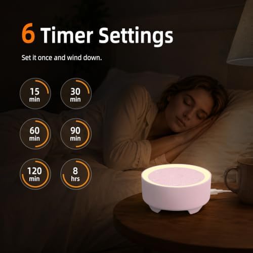 Kipcush White Noise Machine for Sleeping – High-Fidelity Non-Looping Sounds, Dimmable Night Light, USB Powered, Sleep Sound Machine for Baby, Kids & Adults (K8-T Light Nude, Standard) - Image 5