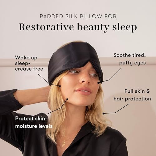 DROWSY Silk Sleep Mask - Face-Hugging, Padded Cocoon for Luxury Sleep in Total Darkness - 100% Pure Mulberry Silk (Black Jade) - Image 3