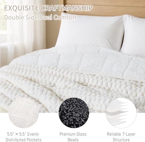 Alomidds Fleece Weighted Blanket for Adults 15Lbs, 60"x 80" - Image 3