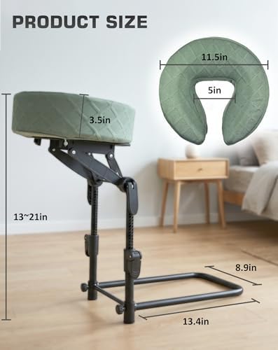 Massage Headrest for Bed with 2 Pack of Covers, Home Mattress Top Massage Kit, Adjustable Face Cradle for Professional and Home Use, Portable Face Down Head Holder Fits All Mattresses - Image 6