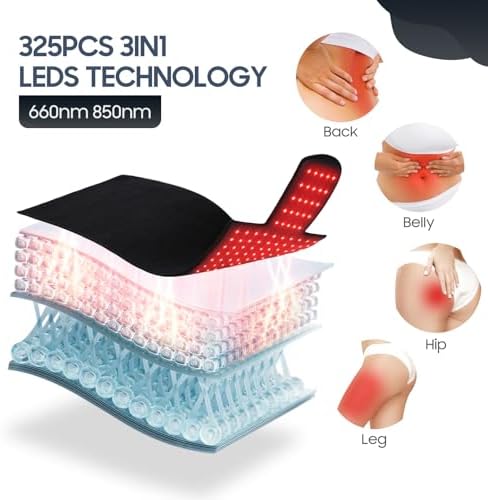 LITDUCK Body Red Light Therapy Mat, Eligible Red Light Therapy Blanket, 2in1 LEDs(660nm& 850nm), Premium Leather, Adjustable Timer & Intensity - Image 4