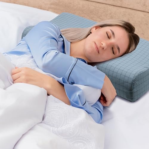 Contour Pillow Case Cotton Pillowcase Covers with Zipper, Zippered Soft Replacement Cases for Memory Foam Ergonomic Contour Neck Cervical Latex Pillows for Pain Relief Protector Plaid Print Cover Only - Image 5