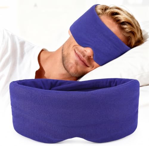 Cotton Sleep Eye Mask for Men and Women, 100% Blocking Light Sleeping Mask by LiveNaturalwithWM