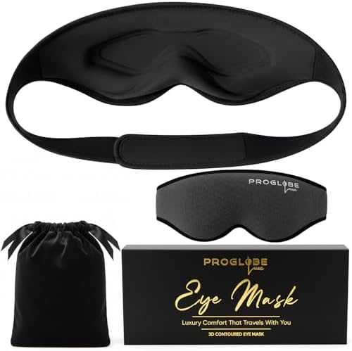 Proglobe Luxe Blackout Sleep Mask, Soft Breathable Modal Fabric, Dark Grey by ProGlobe
