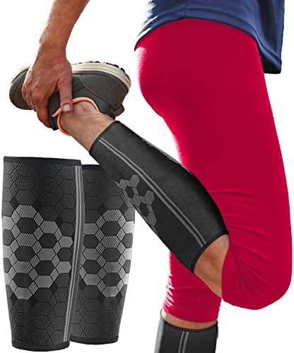 Sparthos Calf Compression Sleeves, Shin Splint Relief Men, Women - Black-S by Sparthos