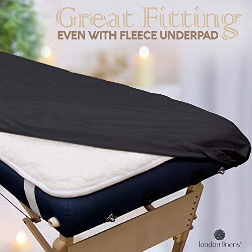 London Linens 3 Piece Set Massage Table Sheets Set - 100% Natural Cotton Flannel- Includes Massage Table Cover, Massage Fitted Sheet, and Massage Face Rest Cover (Charcoal Grey) - Image 3