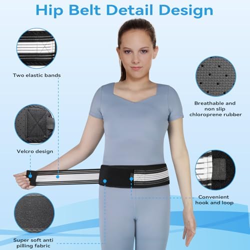 Waist Belt Sacroiliac Hip Belt, Lumbar Support Sciatica Pain Relief, Sacroiliac SI Joint - Lower Back Support Brace for Women and Men, Non-Slip and Adjustable & Breathable Back Pain Relief - Image 3