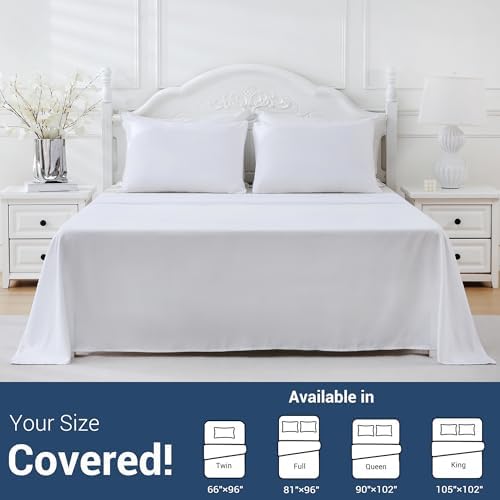 Bulk Queen Flat Sheets Only, White 24 Pack Quick Sort Top Bed Sheet, Color-Coded Hem Threads, Wrinkle-Free Shrinkage Durable Microfiber Hotel Motel Airb&bs Essentials for Hosts, 90"x102" - Image 5