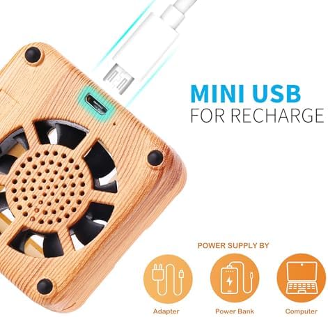 Weljoy Wood Grain Portable Diffuser for Essential Oils – Car or Travel, Mini Size, Quiet, Waterless, Re-Chargeable Battery or USB (Wood Grain) - Image 4