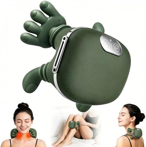 KppeX Upgraded Model Finger Deep Cordless Cordless Neck Massager Pillow, Leg and Back Pain Relief Tissue Kneading,Shiatsu and Shoulder Massage,Gifts for Men or Women-Olive Green by Unknown