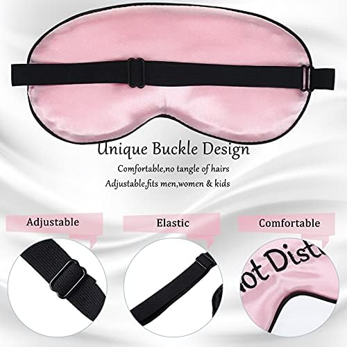4 Pack Funny Eye Mask for Sleeping Blackout, Black, Blue, Pink, Gold - Image 4