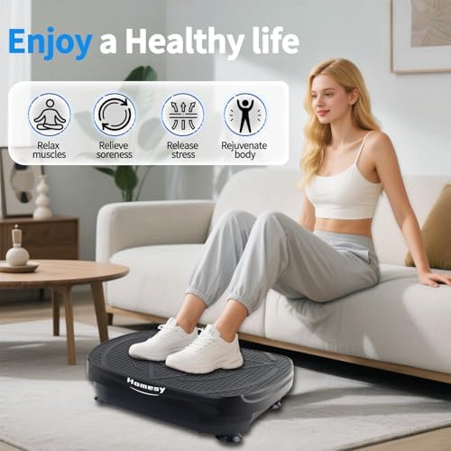 Homesy Vibration Plate Exercise Machine Shake Plate for Lymphatic Drainage - Image 4