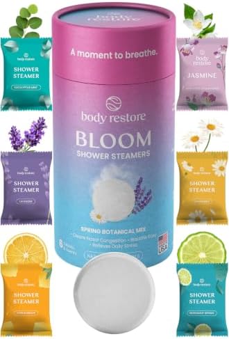 BodyRestore Shower Steamers Aromatherapy, Gifts for Women, Bloom 6 Pack by BodyRestore