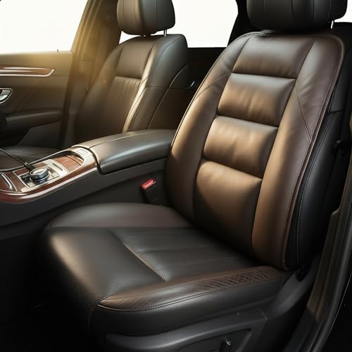 CORRIDOR Genuine Leather Seat Cushion for Car - Handmade - Relieve Hip, Pressure and Sciatica Pain - Ideal for Lower Back Pain - for Office Chair and Car Seat (Coffee Brown, Backrest) by CORRIDOR