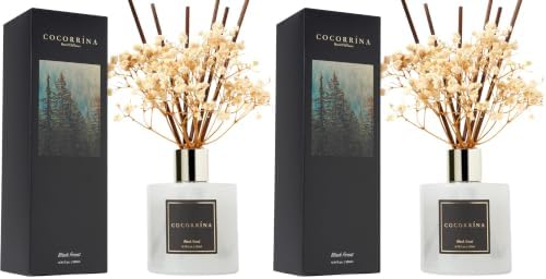 Cocorrína Reed Diffuser Sets, 6.7 fl oz. Black Forest Diffuser with Sticks Home Fragrance Reed Diffuser for Bathroom Shelf Decor (Pack of 2) by COCORR%C3%8DNA
