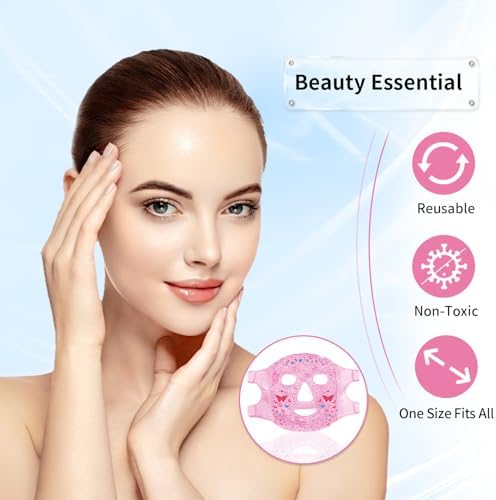 Cold Face Eye Masks Ice Face Mask Hot Cold Compress, 2PCS - Image 6