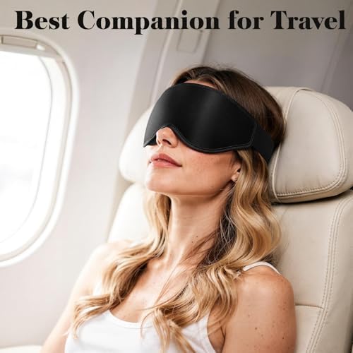 Fygrip 3D Eye Mask Sleep Mask for Men & Women, Black - Image 7