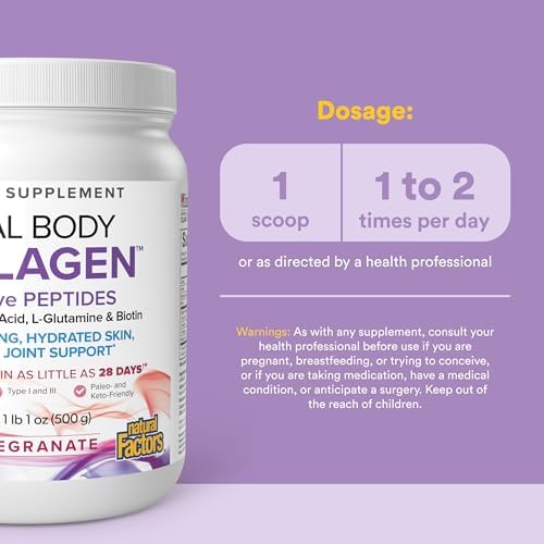 Natural Factors Total Body Collagen, Pomegranate, 500 g (38 Servings) - Image 3