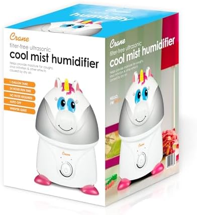Crane Unicorn Ultrasonic Cool Mist Humidifier with Auto Shut-Off, For Baby Nursery and Kids Room, 1 Gallon Tank, Animal Humidifier For Kids Room - Image 4
