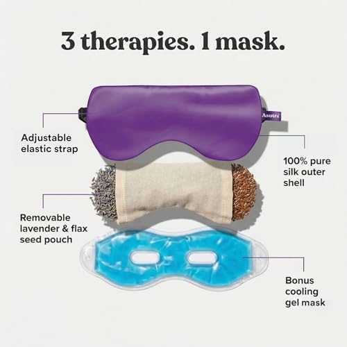 ASUTRA Silk Eye Pillow for Sleep, Purple - Filled w/Lavender (One Size) - Image 3