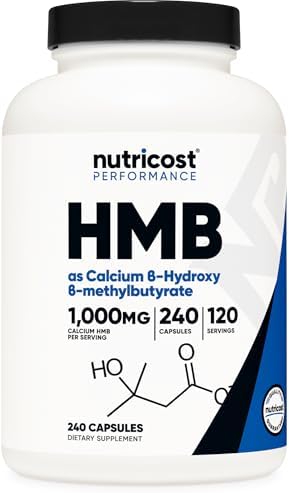 Nutricost HMB (Beta-Hydroxy Beta-Methylbutyrate) 1000mg, 240 Capsules by Nutricost