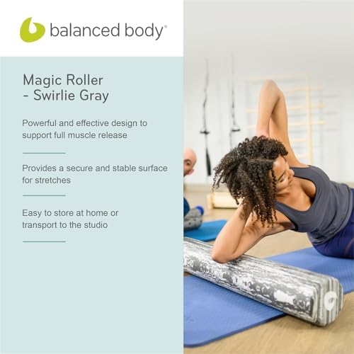 Balanced Body Magic Roller - Muscle Release Tool for Post-Pilates Workout or Physical Therapy, Stretching Tool, Swirlie Gray - Image 6