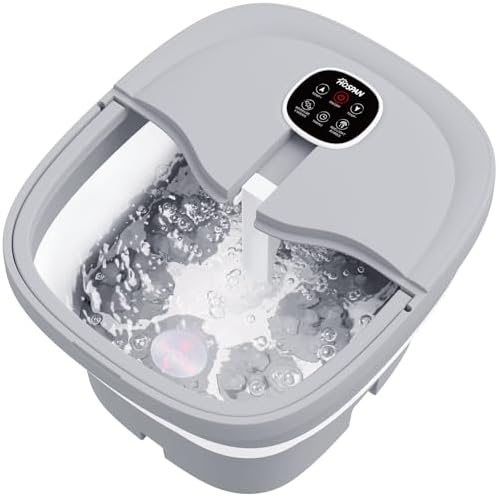 HOSPAN Collapsible Foot Spa Electric Rotary Massage, Foot Bath with Heat, Bubble, Remote, and 24 Motorized Shiatsu Massage Balls. Pedicure Foot Spa for Feet Stress Relief - FS02A by HOSPAN