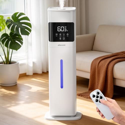 Humidifier Large Room, 2.1Gal/8L Cool Mist Humidifiers for Bedroom 500 sq ft, Humidifiers for Home with Essential Oil Diffuser, Top Fill Quiet Humidifier for Baby Nursery Office Plants, White by akacozie