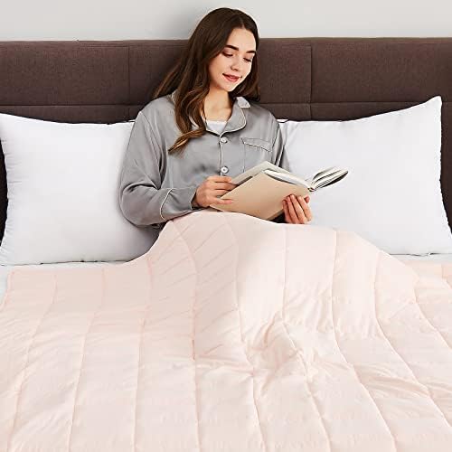 CuteKing Weighted Blanket for Adults(20lbs, 60"x80", Pink) Heavy Blanket for 180-190lbs, Weighted Blanket for Cooling & Heating with Premium Glass Beads, Soft Thick Blanket for Adult All-Season - Image 6