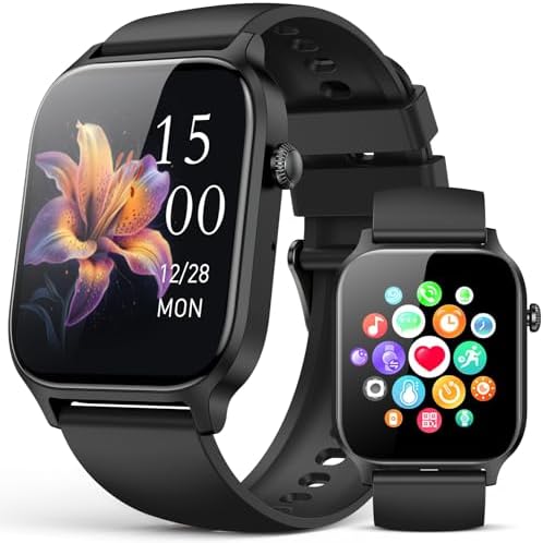 Smart Watches for Women Men, Fitness Tracker Watch with 110 Sports Modes, Step Counter/Sleep Monitor/Pedometer, IP68 Waterproof, Bluetooth Call & Music Control Smartwatch for iPhone/Android,Black by PayBay
