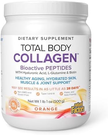 Natural Factors Total Body Collagen, Orange, 500 g (38 Servings) by NaturalFactors