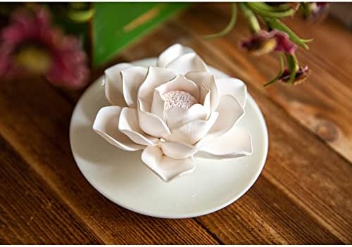 Essential Oil Passive Flower Diffuser -Lotus Flower Porcelain Aromatherapy Diffusers for Small Mini Room, Desk Decorative, Bathroom (Lotus) - Image 7