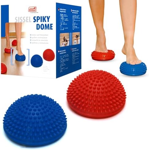 SISSEL Spiky Dome Set of 2 | Balance & Coordination Training Device | 100% Phthalate-Free PVC | Colors: Blue & Red | Foot Massage & Fitness | Supports up to 176 lbs | Ideal for Home Gym & Therapy by Sissel