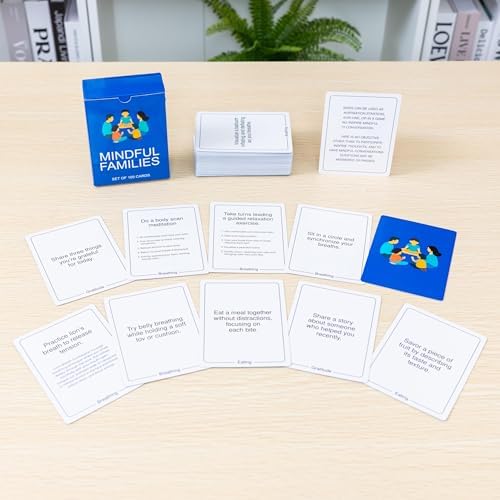 100 Mindful Families Conversation Cards – Mindfulness, Gratitude & Breathing Prompts for Self Care at Home, Travel & Therapy - Image 3