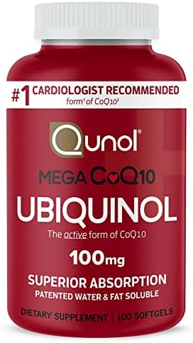 Qunol Mega Ubiquinol CoQ10 100mg, Superior Absorption, 100 Softgels by Qunol