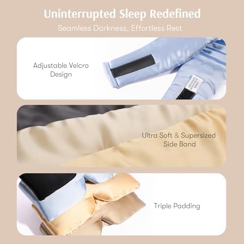 Silk Sleep Mask for Women and Men, Side Sleeper, 22 Momme Pure Mulberry Silk Total Blackout 100% Mulberry Eye Mask with Adjustable Headband Full Size, Eye Masks for Sleeping and Travel - Image 4