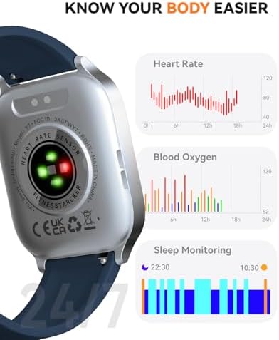 Smart Watches for Women Men, Fitness Tracker Watch with 110 Sports Modes, Step Counter/Sleep Monitor/Pedometer, IP68 Waterproof, Bluetooth Call & Music Control Smartwatch for iPhone/Android,Blue - Image 4